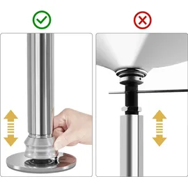 Yaheetech Pole Dance Stange 45 mm, Tanzstang 216,5 bis 275 cm Höhenverstellbar, Pole Dance Stange mit Statisch & Funktion, Stangentanz-Set - Silber