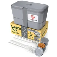 Umami Bento Lunchbox verschachtelbar 1500 ml All-in-One, Bento Box Erwachsene, Mahlzeit Prep Container für Männer