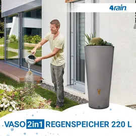 4rain VASO 2in1 Regenspeicher 220 l zinkgrau