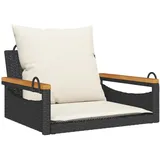 furnicato Hängesessel, Schwarz, Holz, Rechteckig, 63x40x62 cm, Poly Rattan