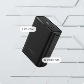 Ansmann 20000 mAh PB222PD sw Powerbank 20Ah USB PD 3.0, Quick Charge 2.0 LiPo Schwarz