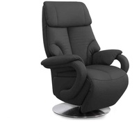 CAVADORE Leder-Sessel Istanbul / Fernsehsessel mit manuell verstellbarer Relaxfunktion / 80 x 115 x 79 / Echtleder: Schwarz