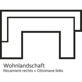 Home Affaire Wohnlandschaft »Alberto U-Form«, mit Kopfteilverstellung, wahlweise mit Bettfunktion grau