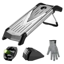 SILBERTHAL Gemüsehobel V-Hobel mit Einsätzen - Scharfe Klinge - Platzsparend verstauen