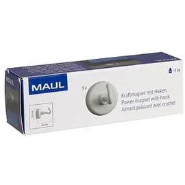 Maul Magnete weiß, Metall Ø 2,5 x 3,7 cm, 5 St.