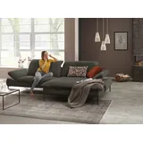 W.Schillig Ecksofa "enjoy&MORE, Designsofa, elegant und bequem, L-Form", grün (hunter r66), B:294cm H:87cm T:185cm, Chenille-Flachgewebe R66 (85% Polyester, 15% Nylon);Longlife Xtra-Leder Z59: Glattleder mit modischer Prägung.