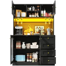 Okwish Buffetschrank 120 x 40 x 188 cm Schwarz
