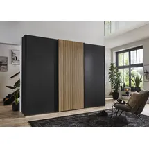 Wiemann Drehtürenschrank Denver 295,2 x 217 x 67 cm Grau/Schwarz