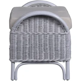 MiaMöbel Hocker Panama 100% Baumwolle 65 x 46 x 46 cm Weiß