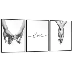 Bilder-Set LOVE Slim Frame Black 20x30 cm – 3er Set