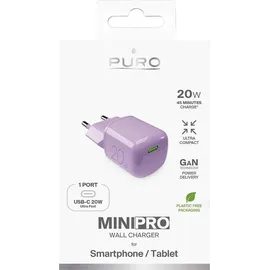 PURO MiniPro 20W USB-C - GAN Technologie - Rosa