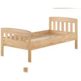 Erst-Holz Stabiles Buchen-Einzelbett Seniorenbett in zeitlosem Stil 100x200 mit wählbarem Zubehör V-60.76-10 Federleisten