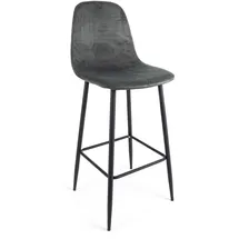 BIZZOTTO Barhocker Irelia 2er-Set aus Samt, modern, gepolstert, Dunkelgrau, Metallgestell, für Dein Zuhause