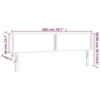 VidaXL LED Kopfteil Rosa 200x5x78/88 cm Samt