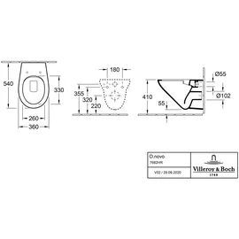 Villeroy & Boch O.novo Wand-WC mit WC-Sitz Weiß