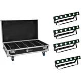 Eurolite Set 4x AKKU Bar-6 QCL + Flightcase mit Ladefunktion