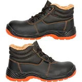 Winterschuhe Stahlkappe Arbeitsstiefel Sicherheitsschuhe Gefüttert SB(S3-106-OR) Gr. 47 - Schwarz/Orange - 47