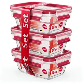 Emsa Clip&Close Glas Frischhaltedosen-Set 3-teilig