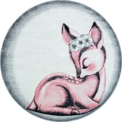 Kinderteppich AYYILDIZ TEPPICHE "Bambi 850", pink, H:11mm Ø:160cm, Kunstfaser, Teppiche, Rehkitz Motiv, Kurzflor