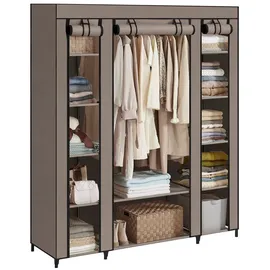 Songmics Kleiderschrank, Stoffschrank, 12 mit Kleiderstange und Ablagen, Stabiler Schrank, für Schlafzimmer, Ankleidezimmer