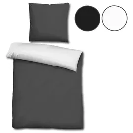 cloudcomfort Wendebettwäsche schwarz/weiß 155 x 220 cm + 80 x 80 cm