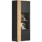 trendteam Vitrine Esteban 80 x 42 x 195 cm grau