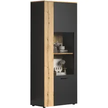 trendteam Vitrine Esteban 80 x 42 x 195 cm grau
