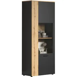 trendteam Vitrine Esteban 80 x 42 x 195 cm grau
