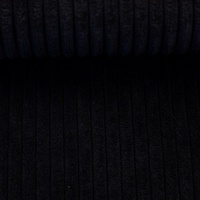 Polsterstoff Möbelstoff Cord-Samt WANJA | grob gerippt | Abriebfestigkeit >90.000 Zyklen | 17 Farben (schwarz)