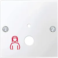 Merten Zentralplatte Pneumatiktaster, polarweiß glänzend System M
