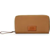 Scotch & Soda Leather & Suede-Trimmed Canvas Travel Wallet Damen Geldbörse braun