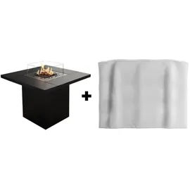 Planika Square Tisch Gas - Outdoor-Gaskamin 79,7x90 cm 10kW - Schwarz