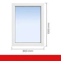 DRUTEX Iglo 5 Fenster 80x100 cm - Kunststoff, Weiß, 1-flügelig, 2-fach verglast