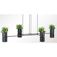 Sollux Lighting Hängeleuchte Pflanztopf Pendelleuchte Deckenlampe Stahl Alu Schwarz