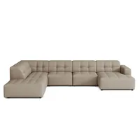 Emoebel24 Ecksofa U-form links 364x262x70 cm modular Sofa Bergi Braun - Braun