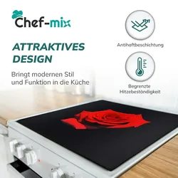 Chef-Mix Herdabdeckplatte Matte Wasserdicht 620x535 mm Schutz für Elektroherd