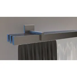 INDEKO Gardinenstange INDEKO "Bern", silber (satin, silberfarben), L:270cm, Aluminium, Gardinenstangen, Innenlauf Komplett-Set inkl. Gleitern und Montagematerial