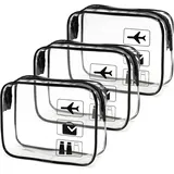 TopEsct Transparente Kulturbeutel, Flughafen-zugelassen, 20x15x6cm, Reise Kosmetiktasche Durchsichtig mit auslaufsicherem Reißverschluss, Verdickte Kosmetiktasche für Damen & Herren, Reiseutensilien