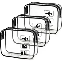 TopEsct Transparente Kulturbeutel, Flughafen-zugelassen, 20x15x6cm, Reise Kosmetiktasche Durchsichtig mit auslaufsicherem Reißverschluss, Verdickte Kosmetiktasche für Damen & Herren, Reiseutensilien