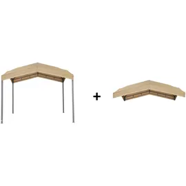 Tepro Pavillon Marabo 305 cm x 305 cm inkl. Ersatzdach Taupe