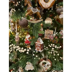 1 Christbaumschmuck Lebkuchenautos 8cm Keramik Christbaumkugeln Anhänger Glitzer