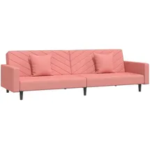 vidaXL Schlafcouch Samt 2-Sitzer Rosa