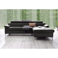 exxpo - sofa fashion Ecksofa »Florenz, L-Form«, mit Kopfteilverstellung schwarz