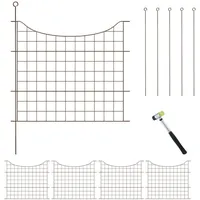 Relaxdays Teichzaun, 5 Elementen braun
