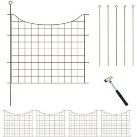 Relaxdays Teichzaun, Unterbogen, mit 5 Elementen braun