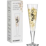 Ritzenhoff & Breker RITZENHOFF 1079013 Champagnerglas 200 ml – Brillantnacht Champagner 2023 – Designerstück mit Echt-Gold – Made in Germany