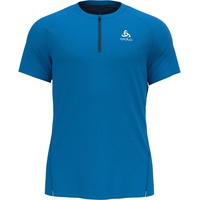 Odlo Axalp Trail T-Shirt Crew Neck S/S 1/2 Zip Kurzarm Oberteil Herren blau S