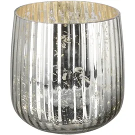 Fink Windlicht DARCY Glas Silber