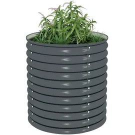 vidaXL Garten-Hochbeet verzinkter Stahl 80 x 80 x 81 cm Grau