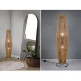 Kleine led Stehleuchte mit Papier Lampenschirm im Boho Stil, Höhe 103cm